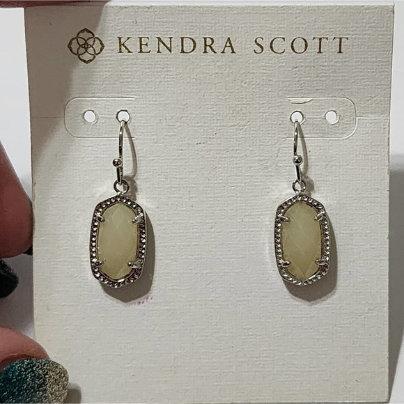 Kendra scott Lee earrings in silver‎ and drusy new - Picture 1 of 4